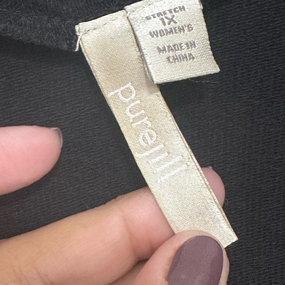 Pure Jill Stretch Open Front Black Cardigan - Picture 2 of 8